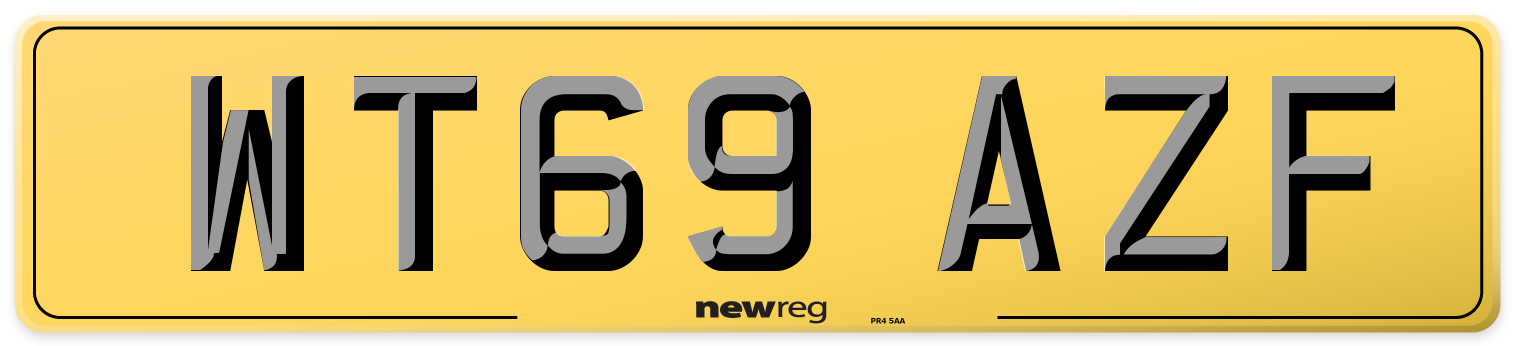 WT69 AZF Rear Number Plate