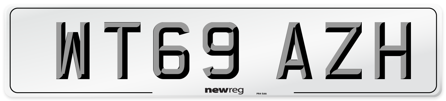 WT69 AZH Front Number Plate