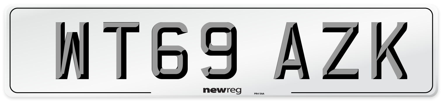 WT69 AZK Front Number Plate