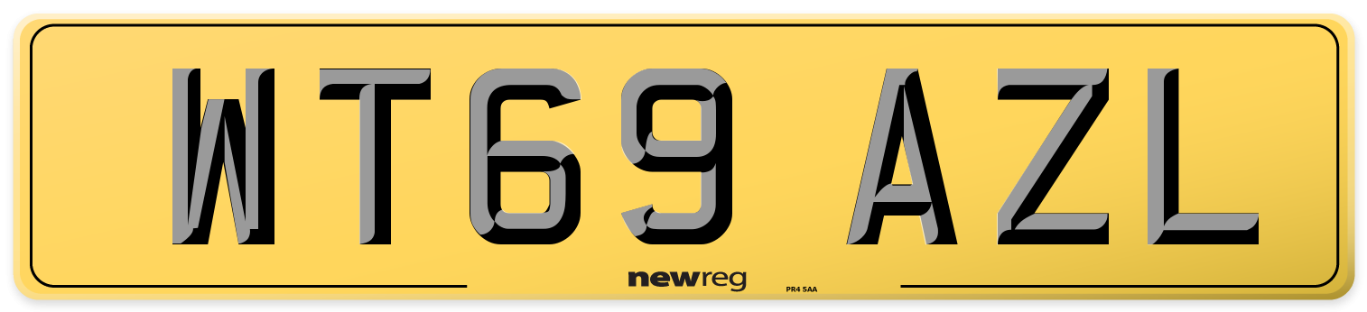 WT69 AZL Rear Number Plate