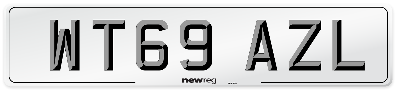 WT69 AZL Front Number Plate