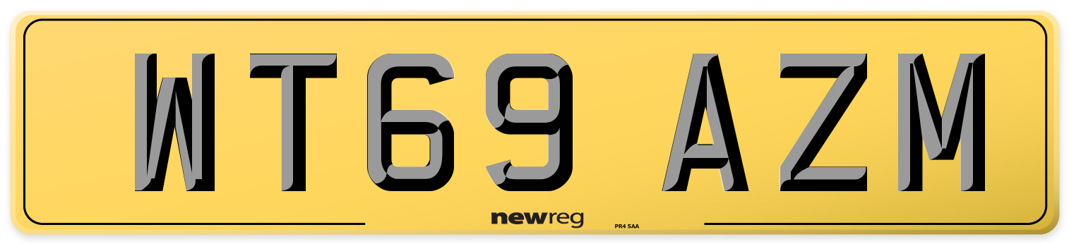WT69 AZM Rear Number Plate