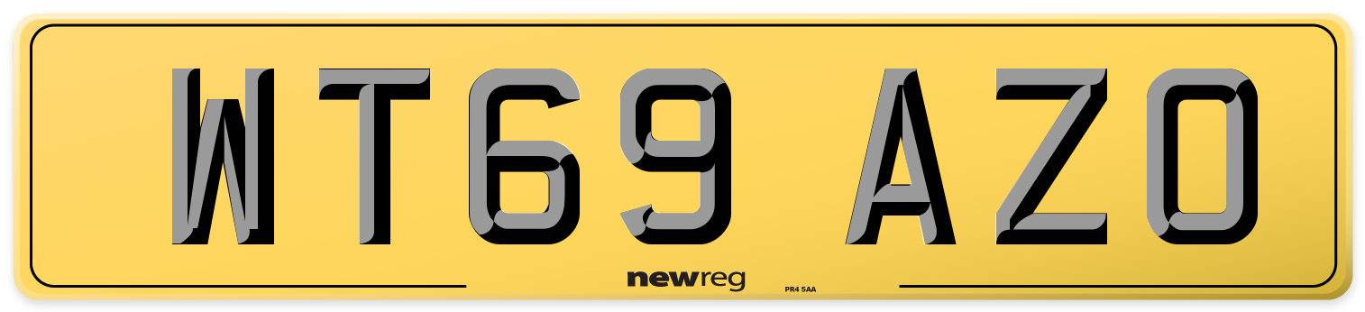 WT69 AZO Rear Number Plate