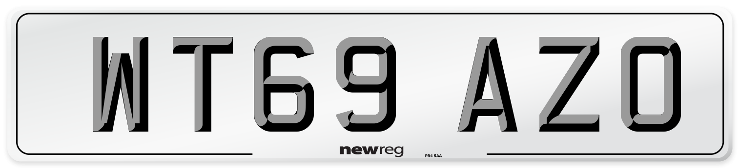 WT69 AZO Front Number Plate