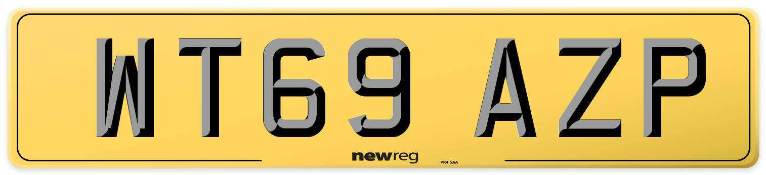 WT69 AZP Rear Number Plate