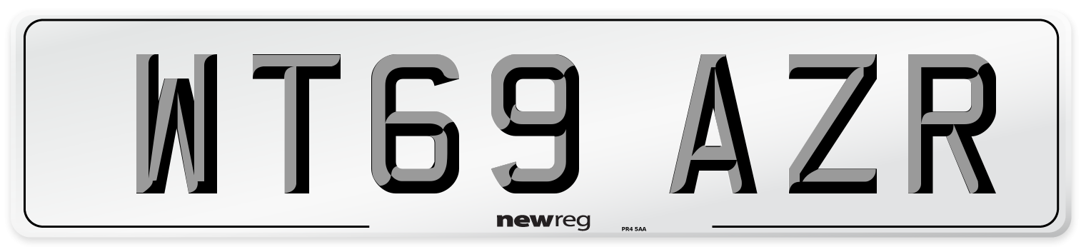 WT69 AZR Front Number Plate
