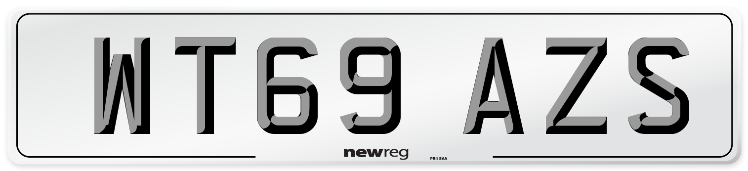 WT69 AZS Front Number Plate