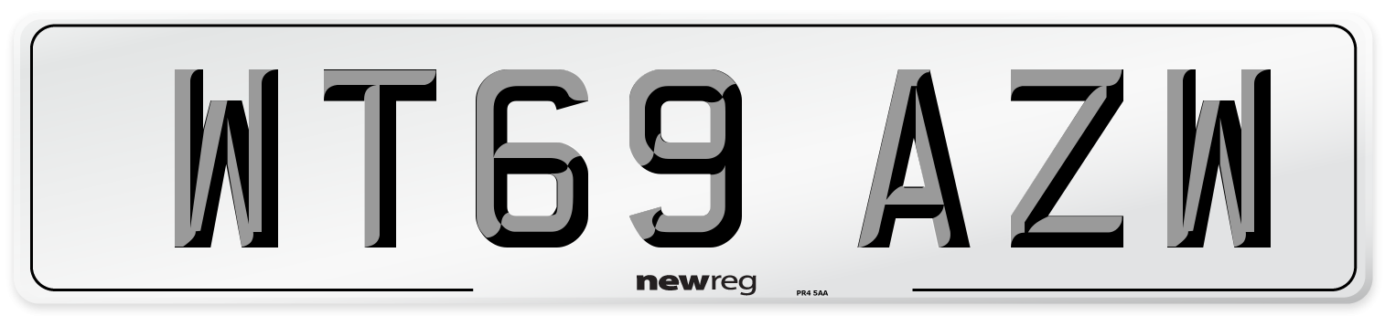 WT69 AZW Front Number Plate