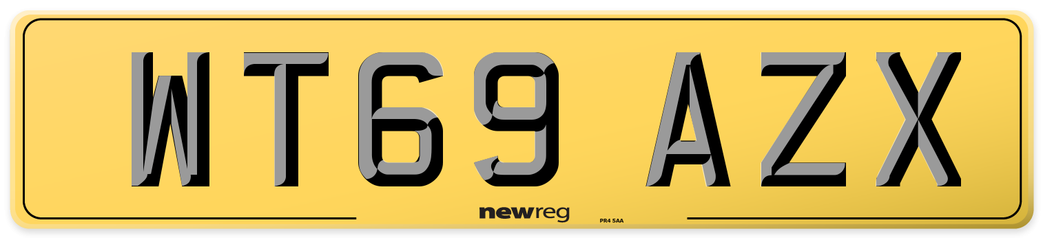 WT69 AZX Rear Number Plate
