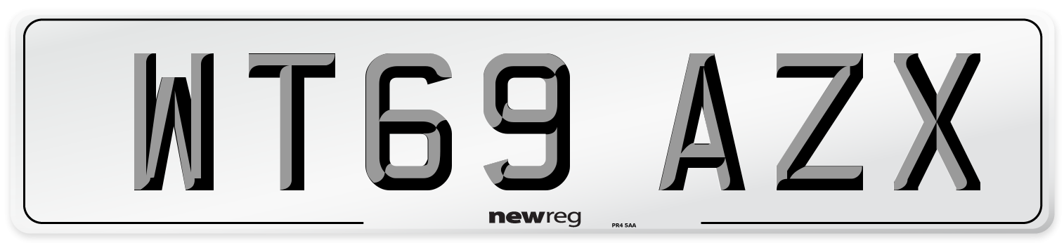 WT69 AZX Front Number Plate