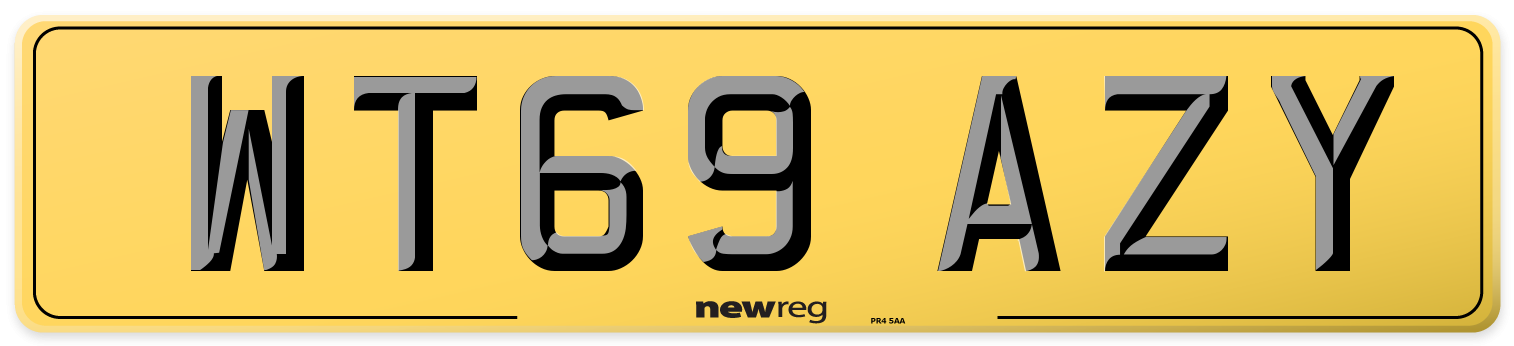WT69 AZY Rear Number Plate