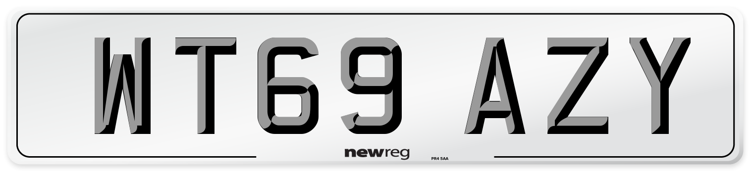 WT69 AZY Front Number Plate