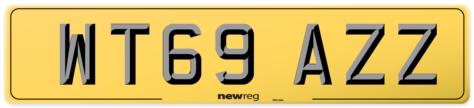 WT69 AZZ Rear Number Plate