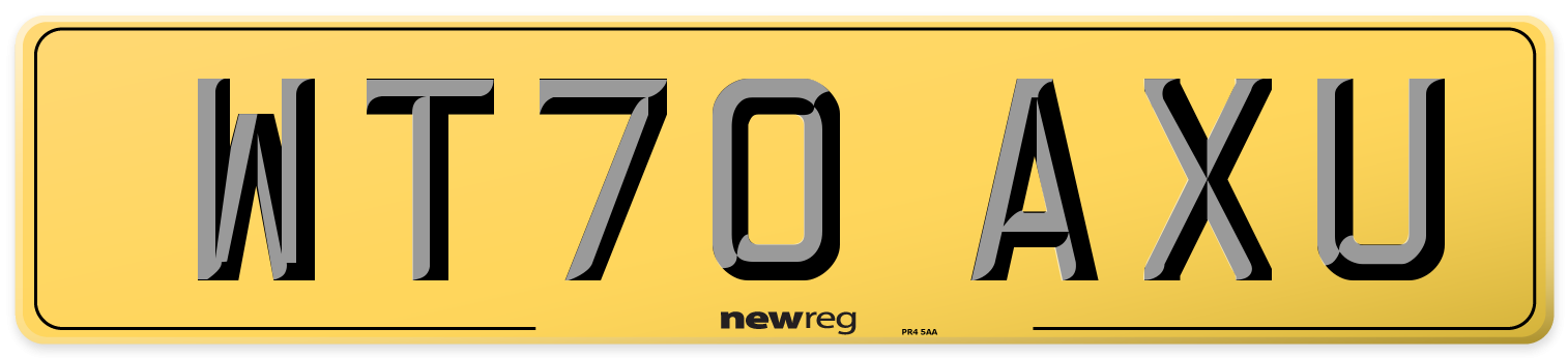 WT70 AXU Rear Number Plate