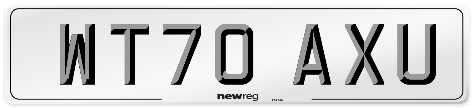 WT70 AXU Front Number Plate