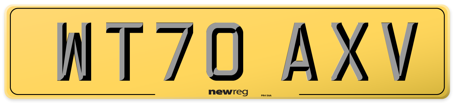 WT70 AXV Rear Number Plate