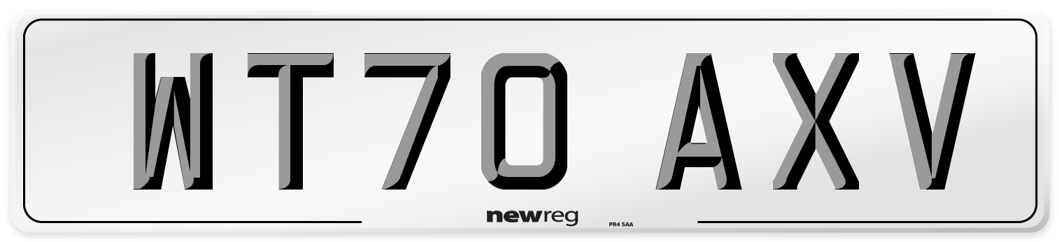 WT70 AXV Front Number Plate