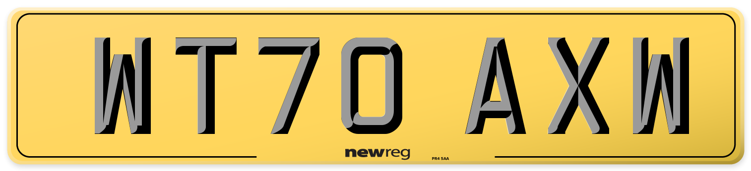 WT70 AXW Rear Number Plate
