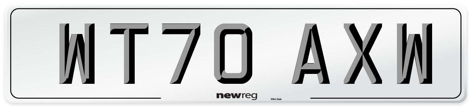 WT70 AXW Front Number Plate