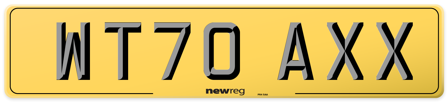 WT70 AXX Rear Number Plate