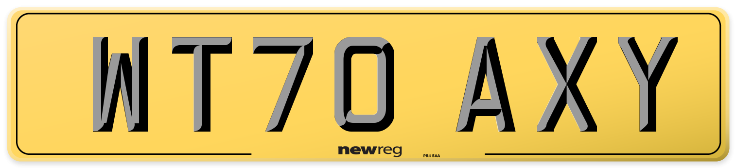 WT70 AXY Rear Number Plate