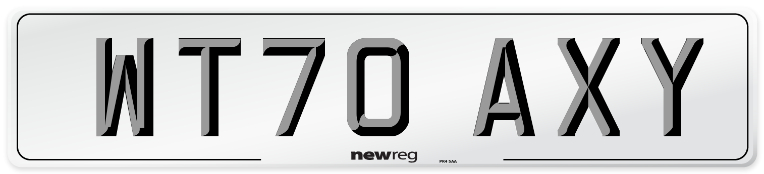 WT70 AXY Front Number Plate