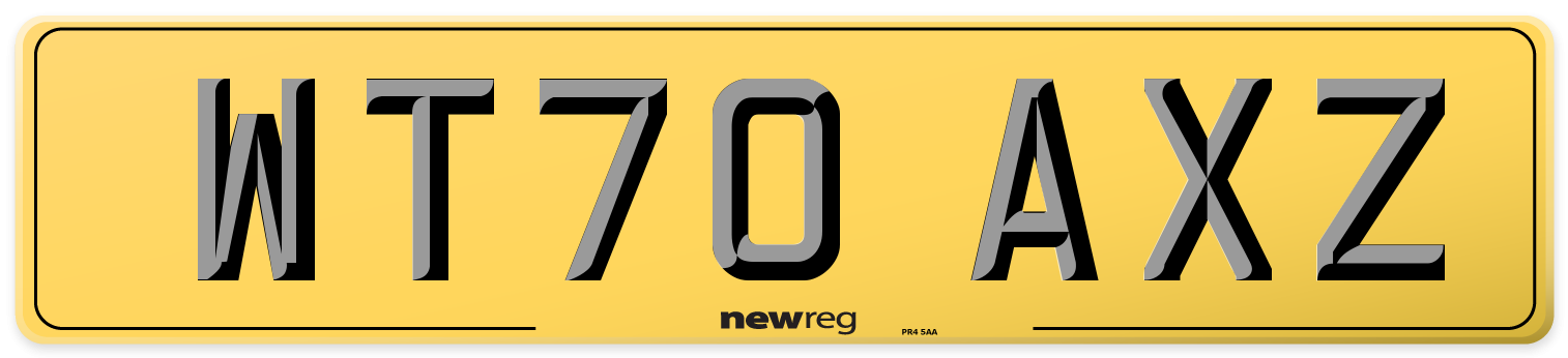 WT70 AXZ Rear Number Plate