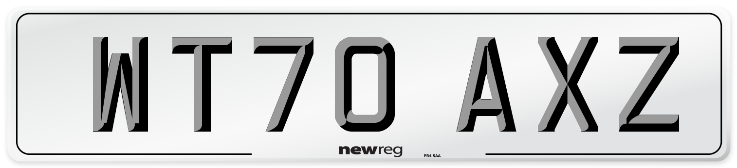 WT70 AXZ Front Number Plate