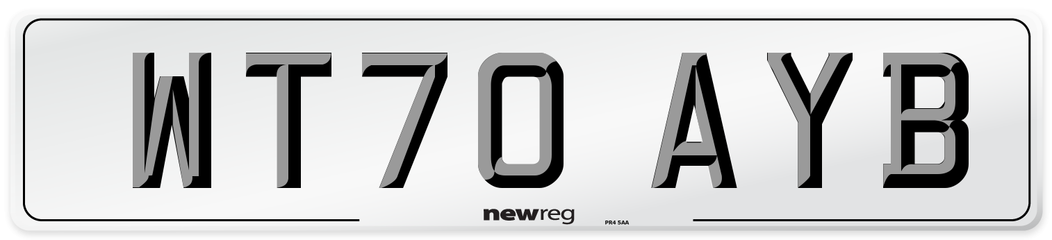 WT70 AYB Front Number Plate