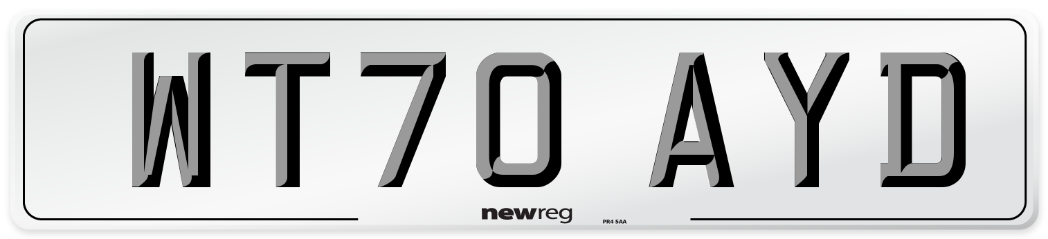 WT70 AYD Front Number Plate