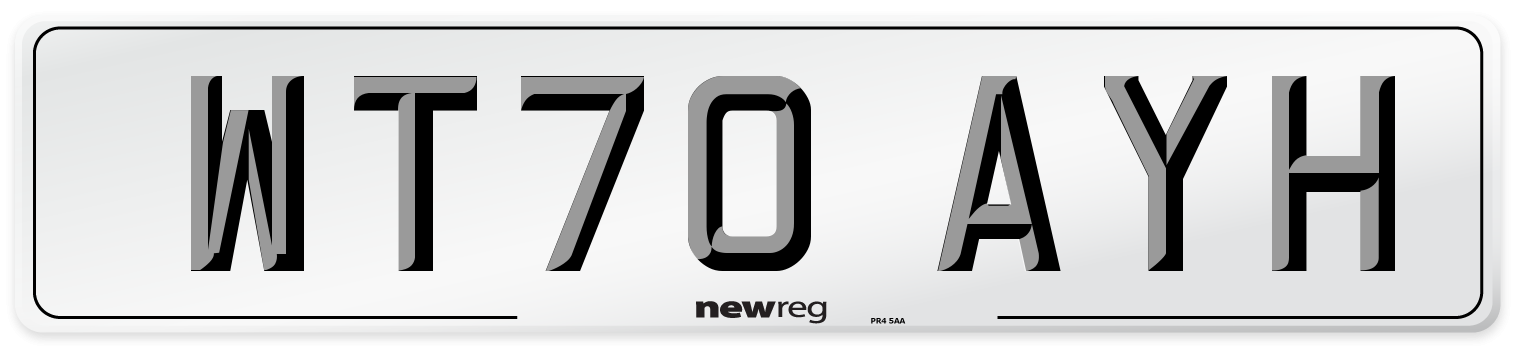 WT70 AYH Front Number Plate