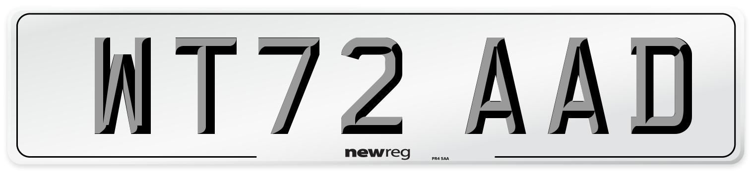WT72 AAD Front Number Plate