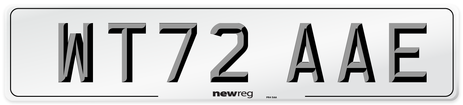 WT72 AAE Front Number Plate