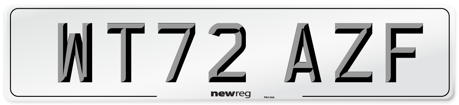 WT72 AZF Front Number Plate
