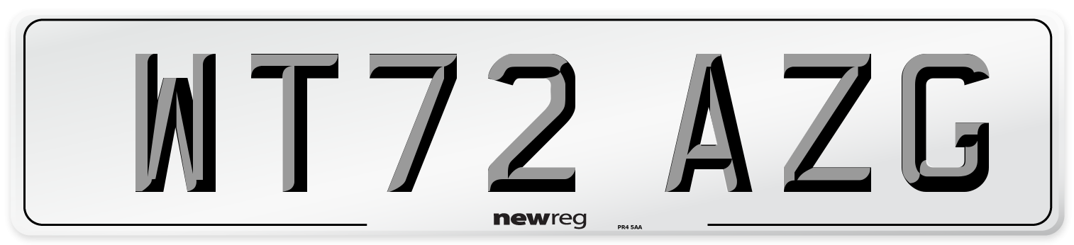 WT72 AZG Front Number Plate