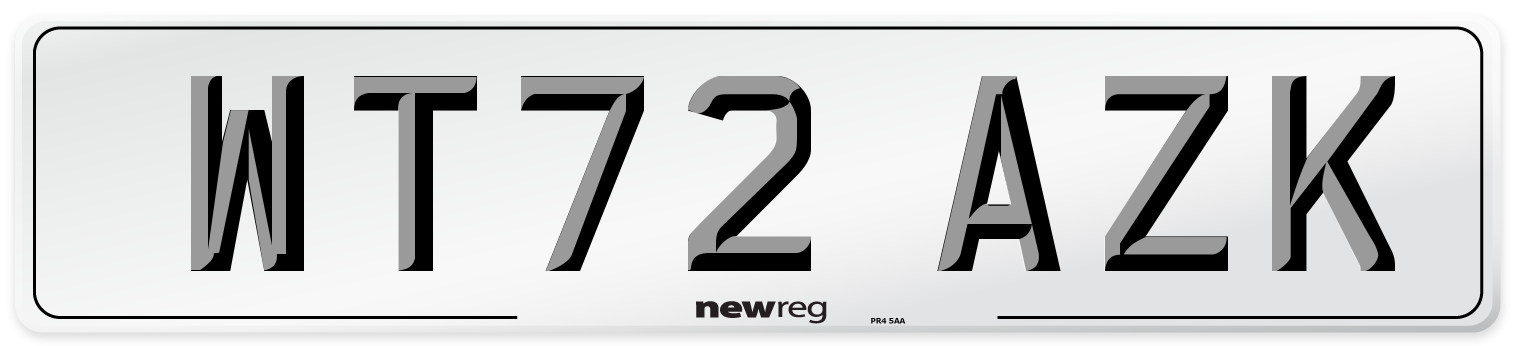 WT72 AZK Front Number Plate