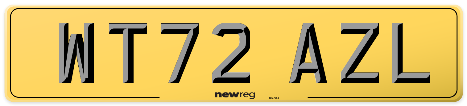 WT72 AZL Rear Number Plate