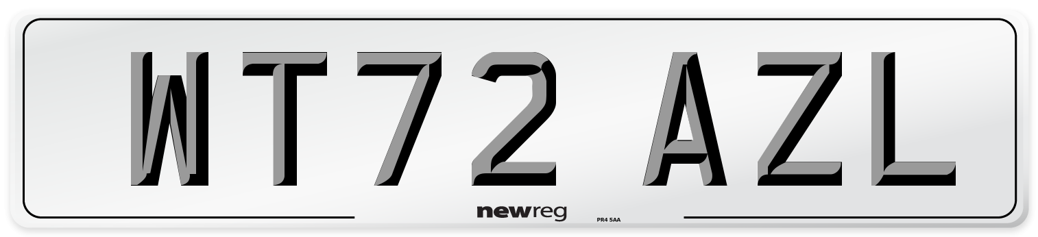WT72 AZL Front Number Plate