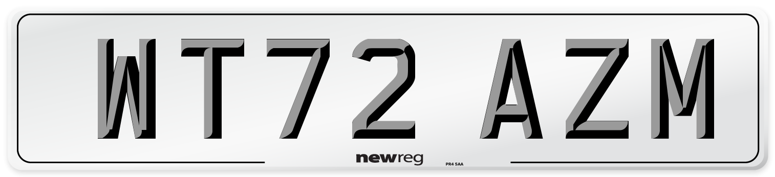 WT72 AZM Front Number Plate