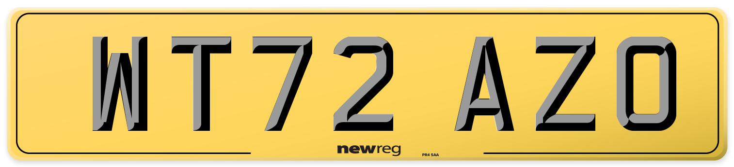 WT72 AZO Rear Number Plate