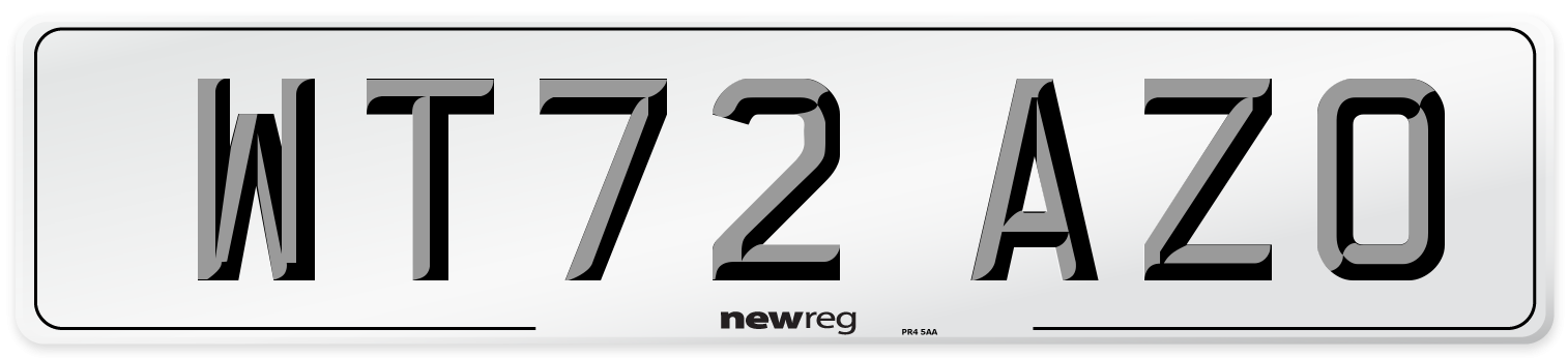 WT72 AZO Front Number Plate