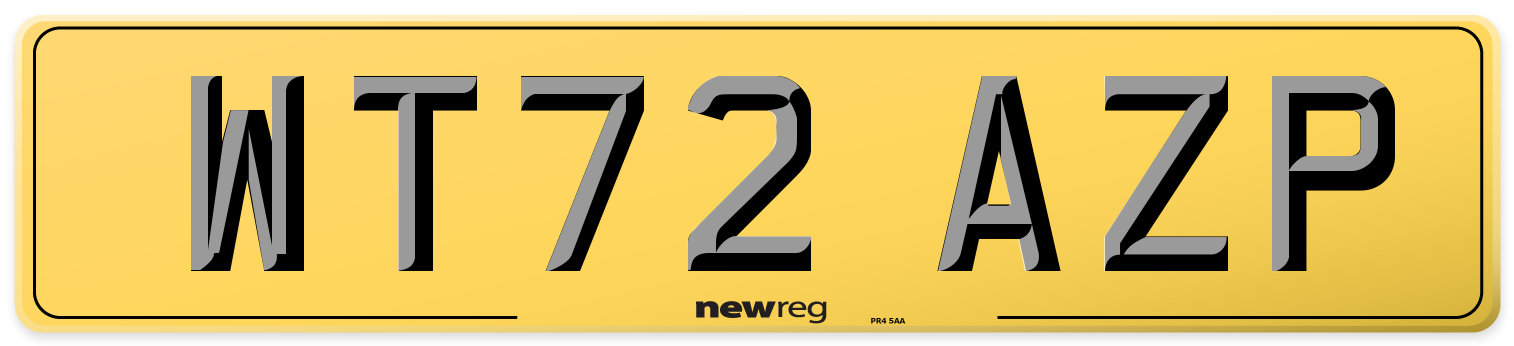 WT72 AZP Rear Number Plate