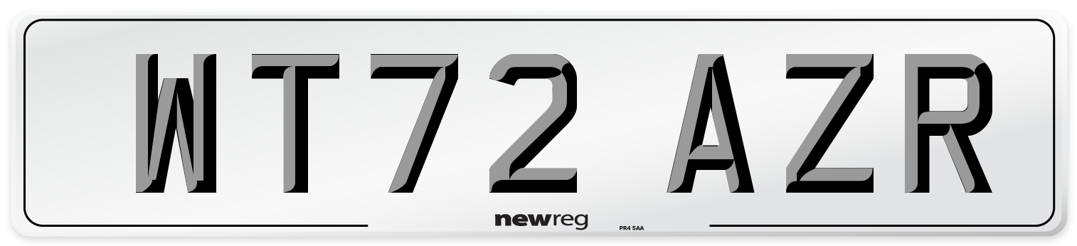 WT72 AZR Front Number Plate