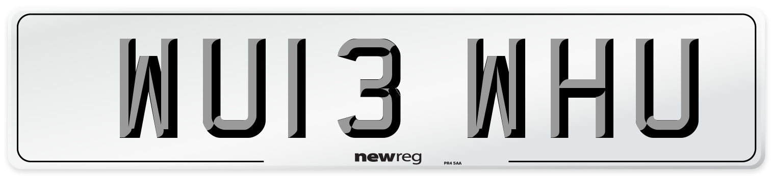 WU13 WHU Front Number Plate