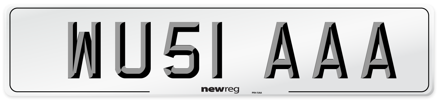 WU51 AAA Front Number Plate