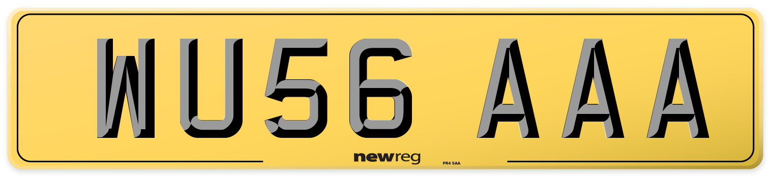 WU56 AAA Rear Number Plate