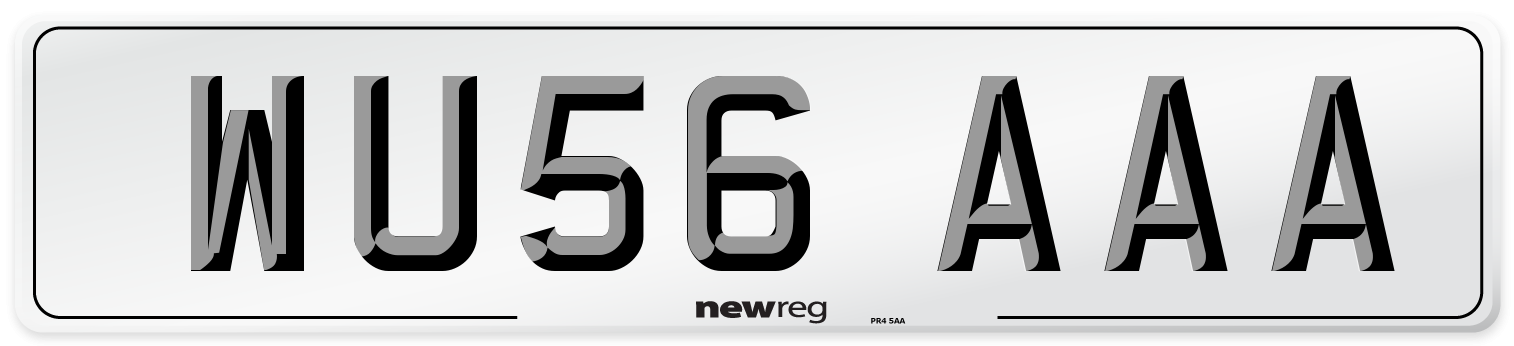 WU56 AAA Front Number Plate