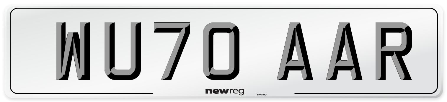 WU70 AAR Front Number Plate