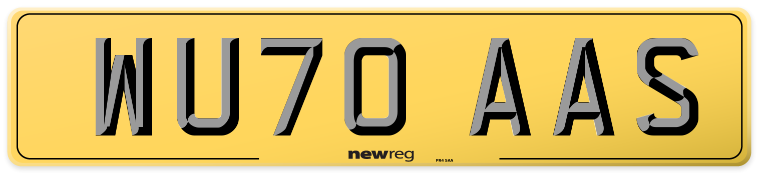WU70 AAS Rear Number Plate