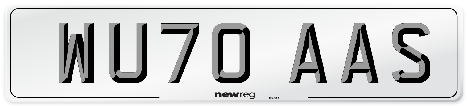 WU70 AAS Front Number Plate